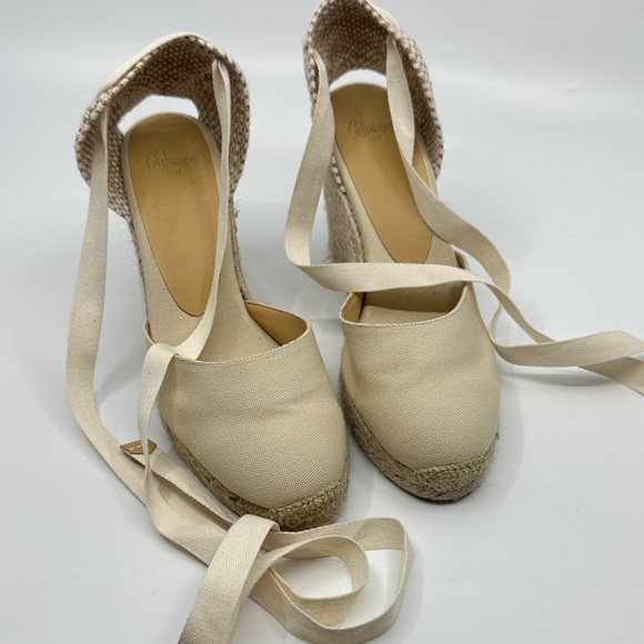 Castaner Shoes - Castaner Beige Espadrille Wedge Sandals, Sz 38